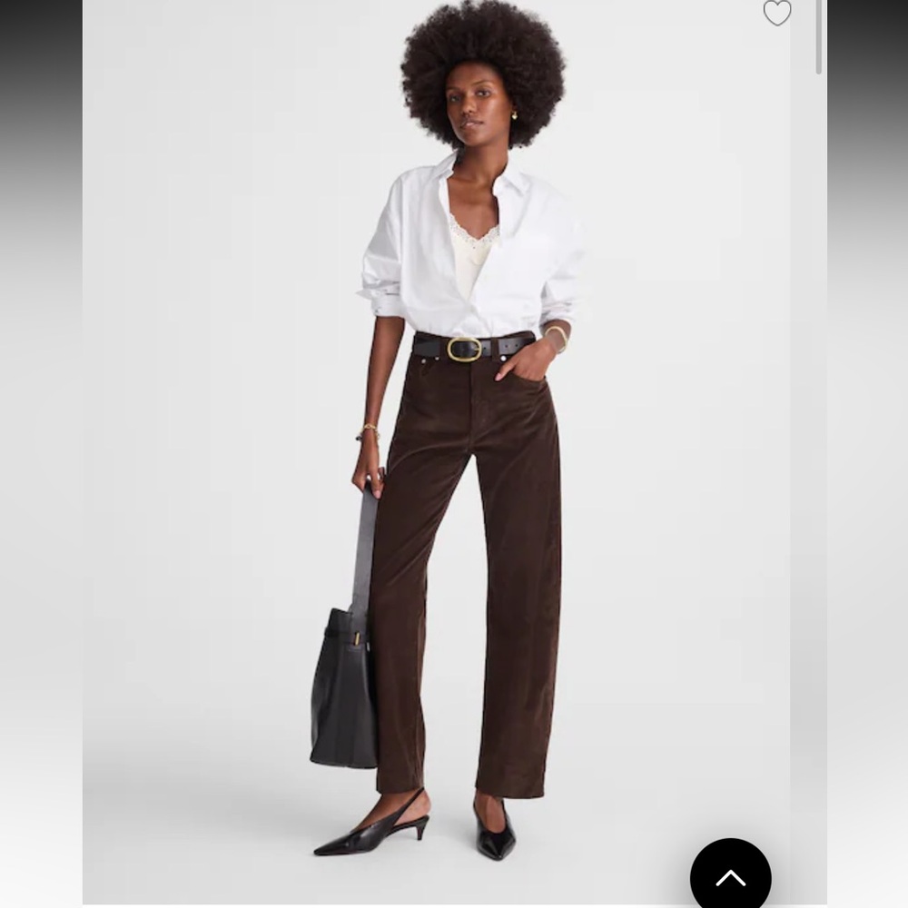 Madewell The Balloon Pant in Corduroy - dark carob size 27 Tall NWT